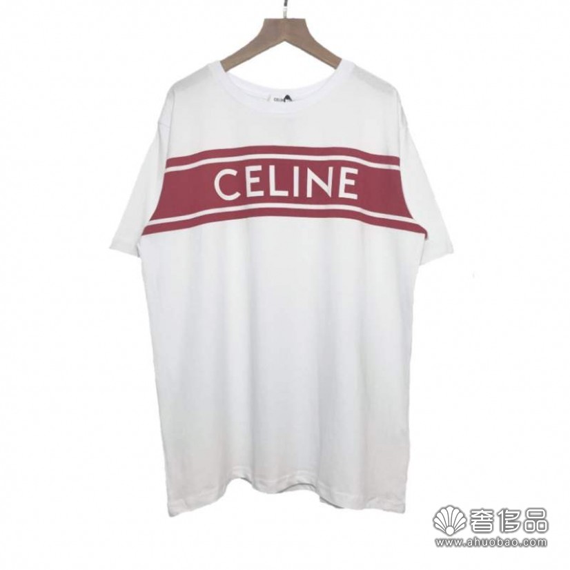 celine思琳紅條logo經典款短袖