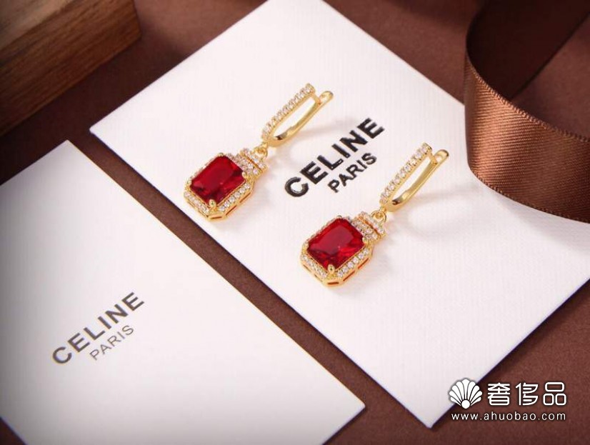 賽琳celine紅寶石耳環