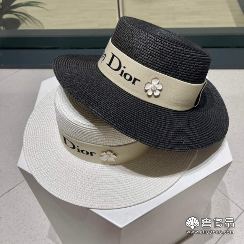 【dior迪奧】2022新款草編遮陽草帽盆帽