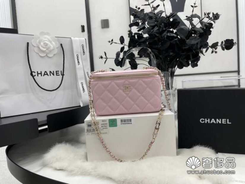 chanel香奈兒最新版粉色方盒子包包