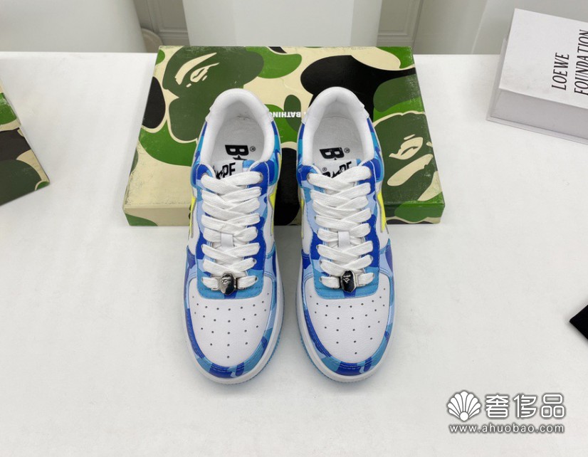 2022vs春季Bape STA 猿人頭聯名情侶新款滑板休閒鞋