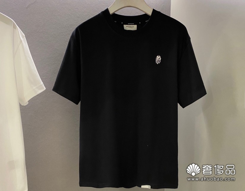 2021春夏BAPE BLACK系列水鑽安逸猿頭像短袖T恤